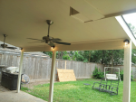 James HardiePlank Siding and patio cover we built. Houston Spring The Woodlands TX by Texas Home Exteriors 281.919.6999