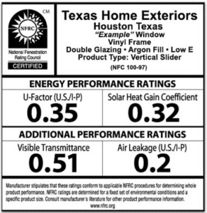NFRC Replacement Window Label image NFRC Replacement Window Label
